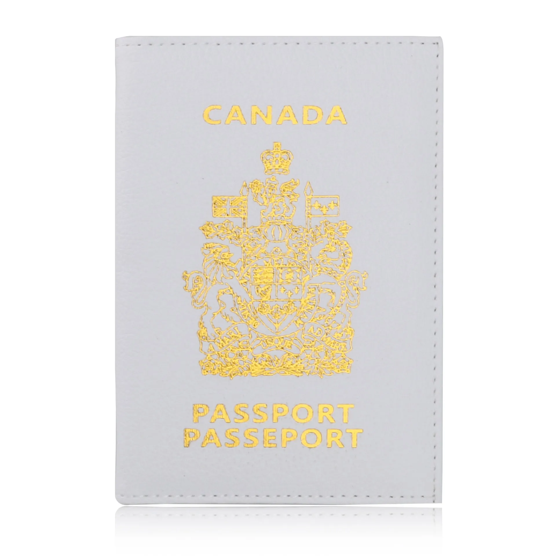 Ready to ship mens custom designer textured pu leather slim travel wallet passport holder Canada