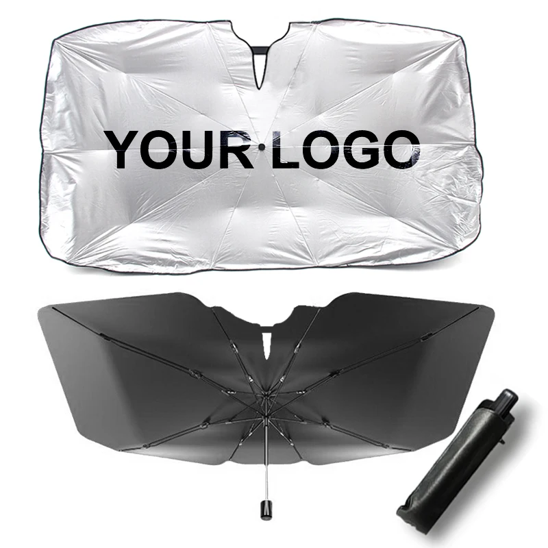 Factory custom logo outdoor sun protection car front windshield sunshade