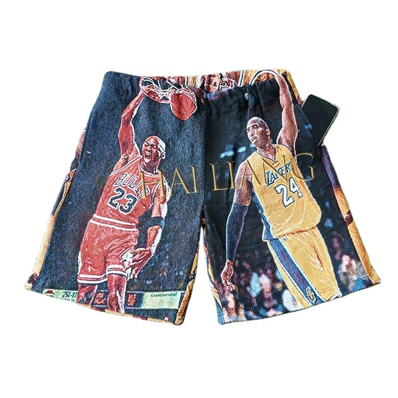 Manufacturer Sweat Tapestry Shorts Heavyweight Cotton Streetwear Woven Woolen Men Basketball Tapestry Shorts