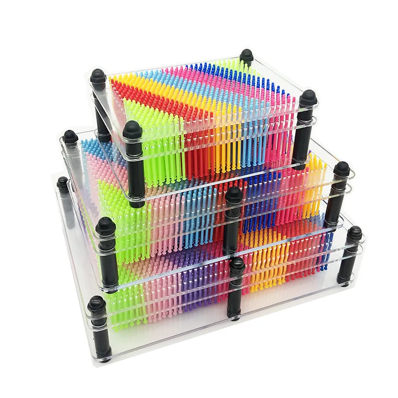 Classic 3D Pin Art Board Toy Sculpture 3D Large Size Pin Art Toy for Children or Adults Colorful