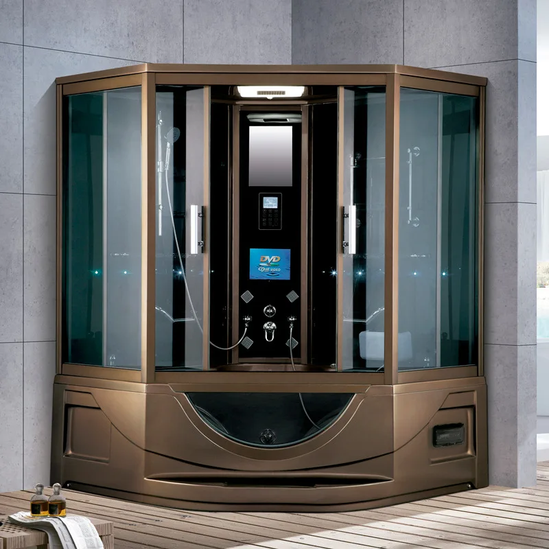 Fashion shower room glass accessories dubai stainless steel frame shower and steam room combinded