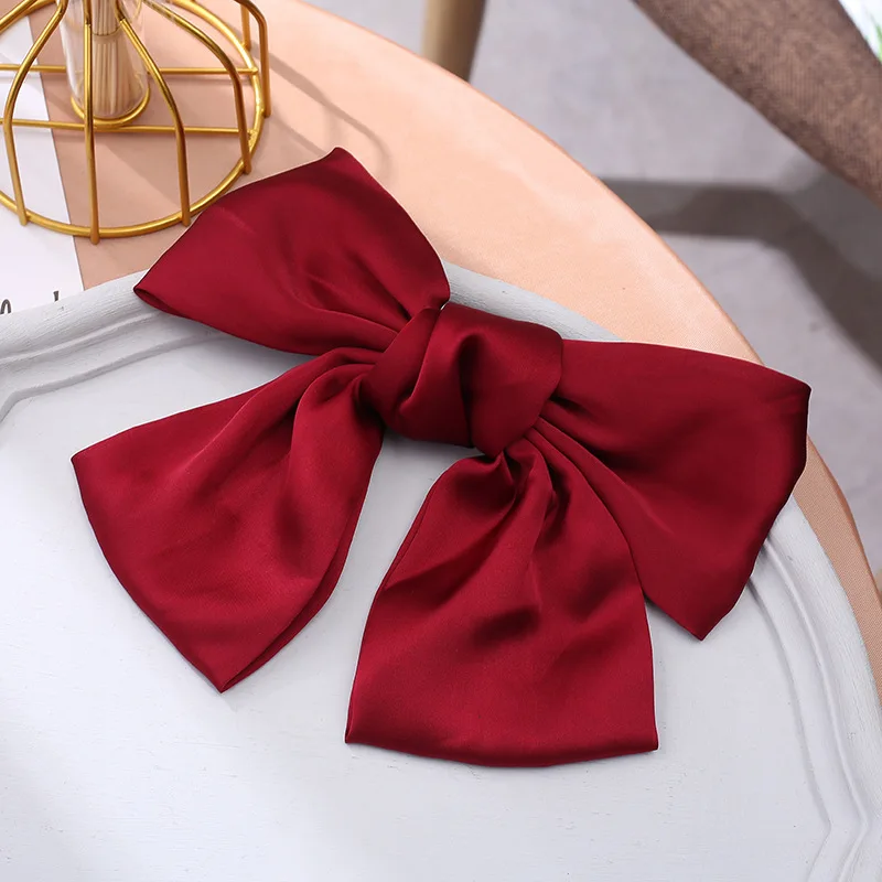 Lolita Red big bow hairpin simple back hair accessories online influencer hair string cute girl student headclip
