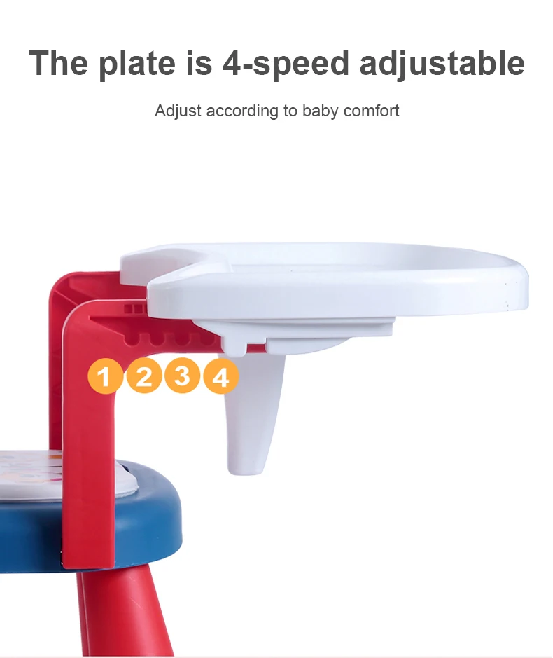 Baby Feeding Chair with Music Detachable Tray Feeding Chair Cartoon Crown and Bunny Shape Portable Toddler Activity Seat