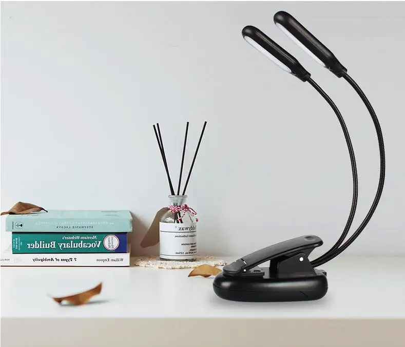 Rechargeable Book Light LED Reading Light Flexible Easy Clip On Reading Lamp, Eye Protection Soft Table Light for Night Reading