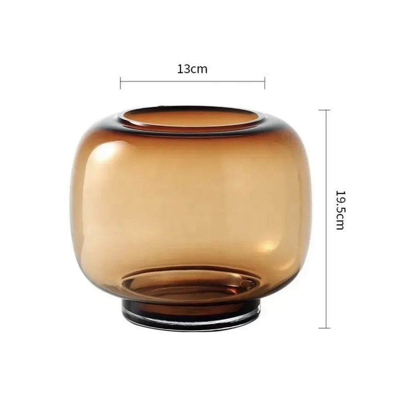 Custom Iogo OEM Clear, Glass Vase for Decoration Colored Bubble Floor Flower Jug Vase for Table Bookshelf Decoration/