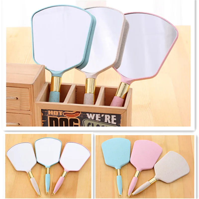 HMU 2023 Cheap Low Moq Travel Wholesale Plastic Square And Round Makeup Led Hand-held Cosmetic Mirror Handheld Mirror