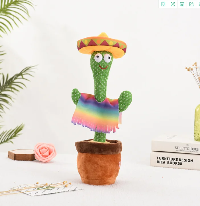 Игрушка-кактус, которая может танцевать и петь, зарядка через USB, очаровательная игрушка-кактус