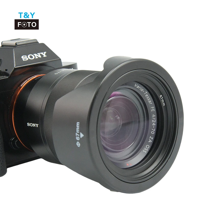 40.5-82mm metal Reversible lens hood for camera