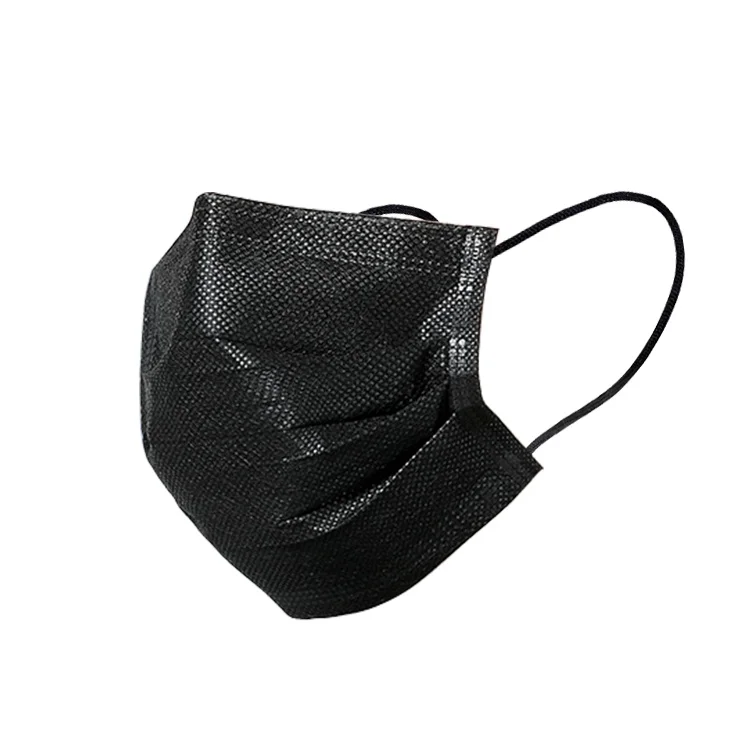 
Factory Wholesale Antibacterial 95% BFE 3Ply Black Civil Non-medical Disposable Face Mask Half Facemask 