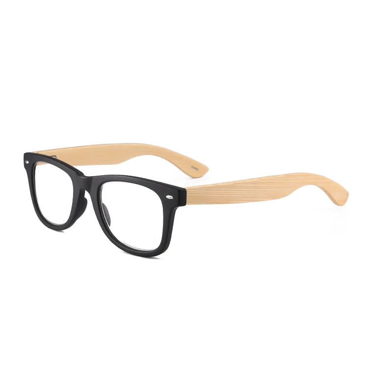 
Unbreakable Custom Colors Square Ultra Thin Pc Frame Wooden Bamboo Anti-Blue Light Presbyopic Reading Glasses 