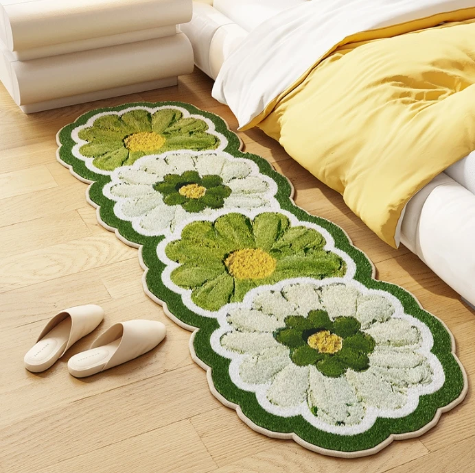 Flower bedroom bed blanket Household living room tea table blanket Bay window full cover cooling blanket non-slip