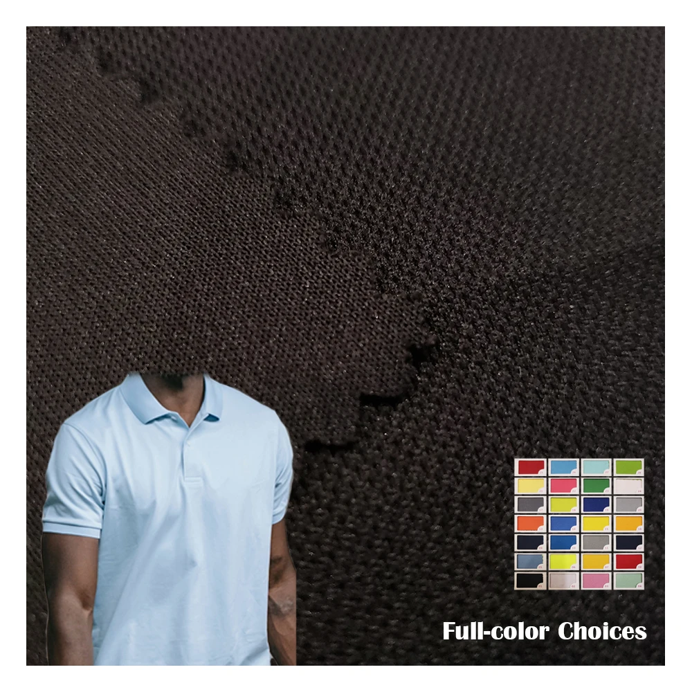 Low Price 100% Polyester Mesh Fabric Knit Light Soft Pique Fabric For Polo Shirt