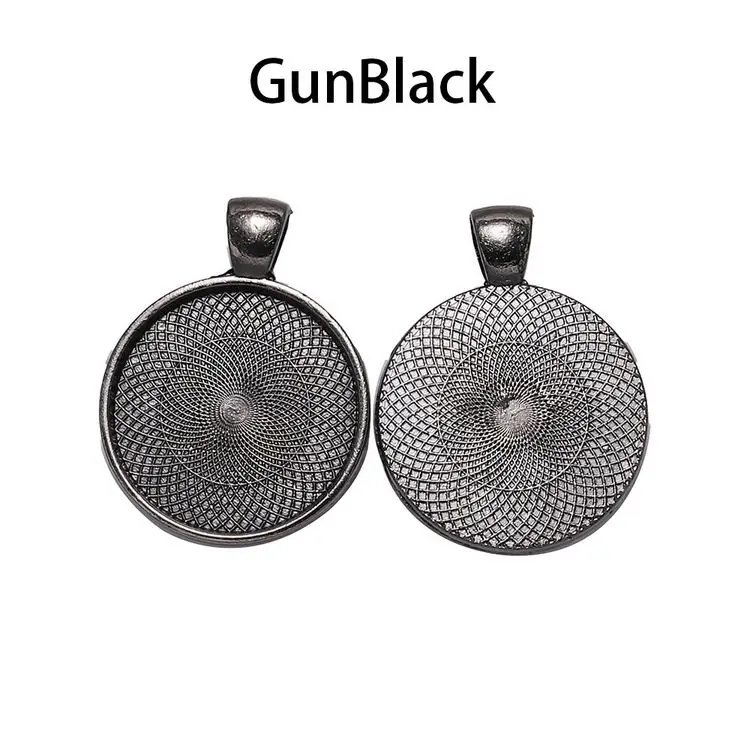 Hot Sale 25mm sublimation necklace photo frame pendant round blank bezel picture pendant trays charms for jewelry making