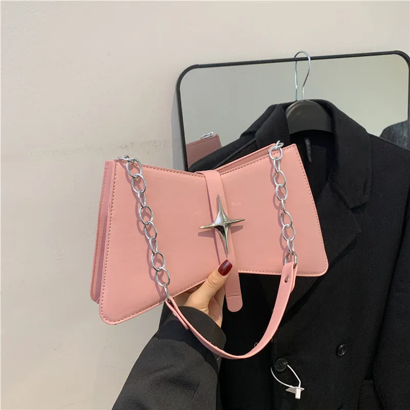 2024 NEW YCH Luxury Leather Trendy Purse Thick Chain small Tote shoulder Bags for Women Handbag