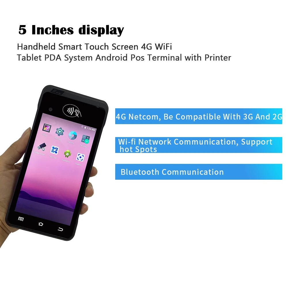  Портативный сканер штрих-кодов i50 4G Wi-Fi 1D 2D Android 7