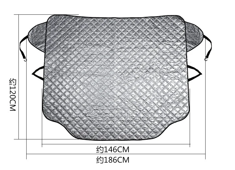 Зимнее покрытие для лобового стекла автомобиля, фургоны и внедорожники из ПЭВА, хлопка и нетканого материала для легковых и грузовых автомобилей 58X47 дюймов, защита от снега