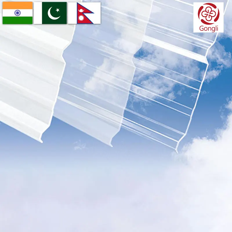 Indian 6mm 7mm 10mm Roofing designs Garage Balcony Pergola Car Carport Panel Trapezoidal Polycarbonate Roof with Polycarbonate