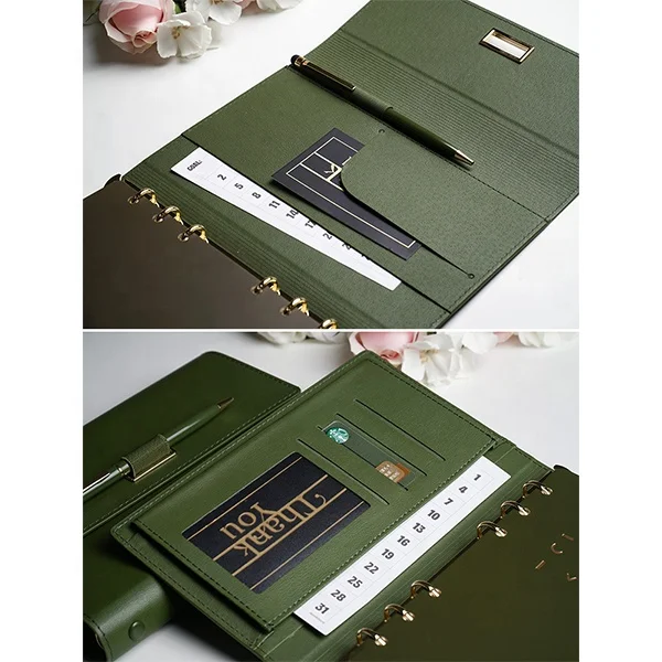  2022 Planner PU Leather Journal Hard Cover B6 Personalized Agenda Notebook With Pen