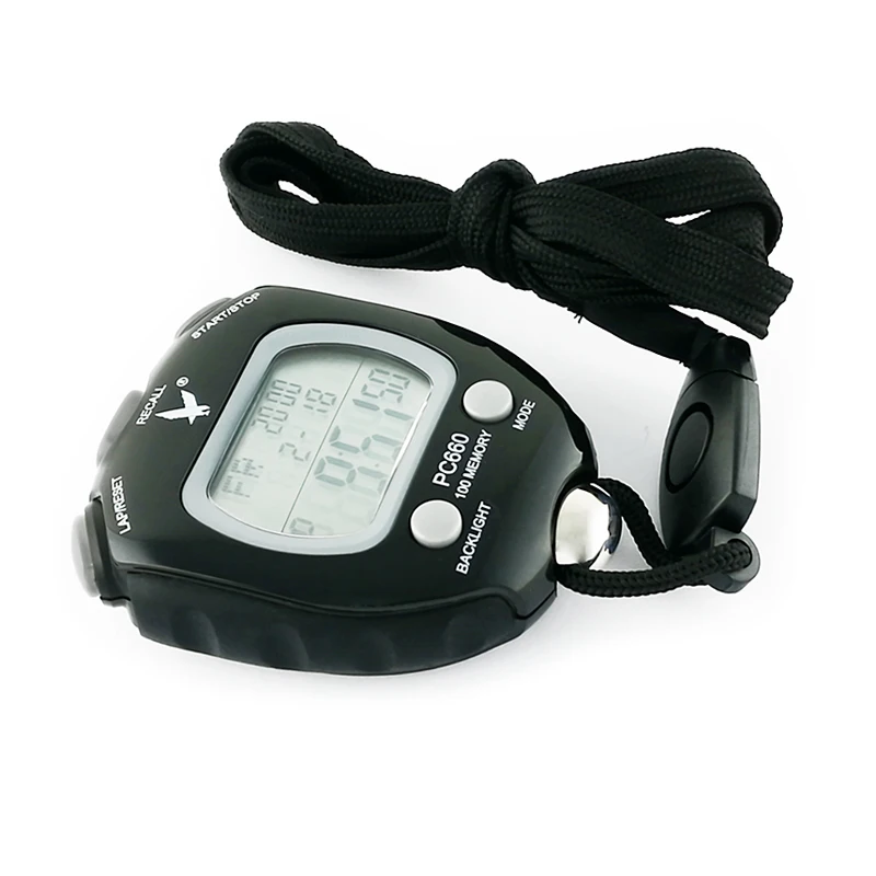 PC660 Sports Timer with Night Light Waterproof Stopwatch Countdown Stop Watch