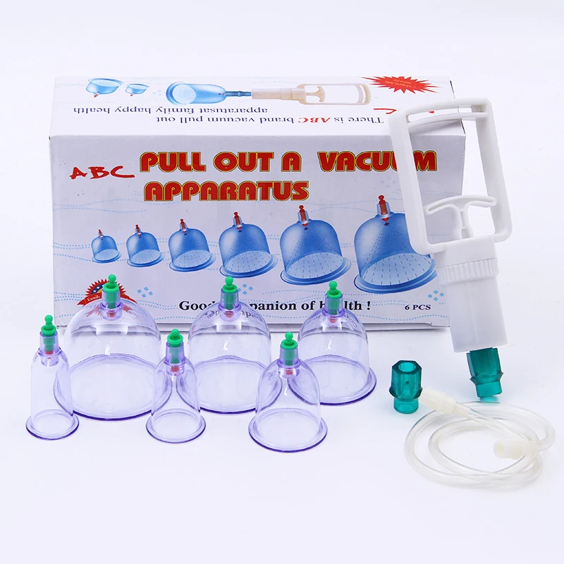 High Quality F1-F6 Different Size 6 Pcs Hijama Cupping Set with Vacuum Gun