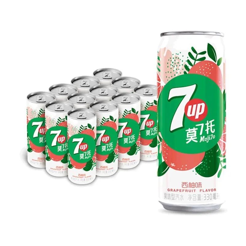330ml Canned 7 Up Exotic Drink Grapefruit Flavor Soft Drink Exotic Carbonated Beverages