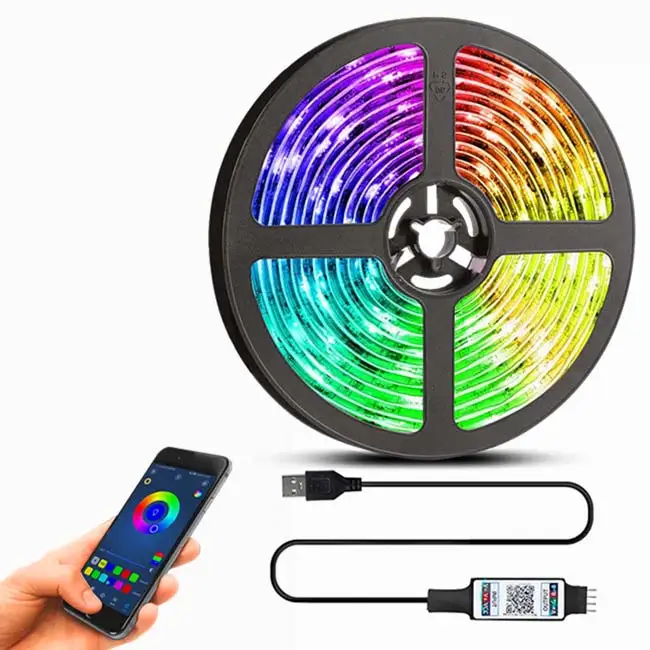 Smart Rgb Led Strip Light 5m/10m Multi-color Wifi Control App Smart Music Strip Room Decoration Home Decor Lights 12v