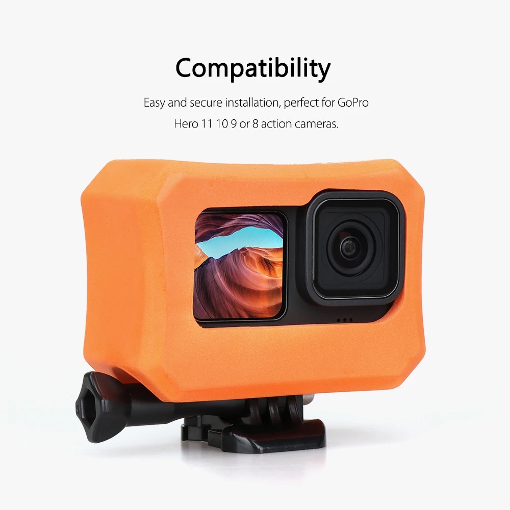Hongdak Floating Protective Cover for GoPro Hero 11 10 9 Black 8 Camera Orange Floaty Case for Gopro Accessories Diving Surfing