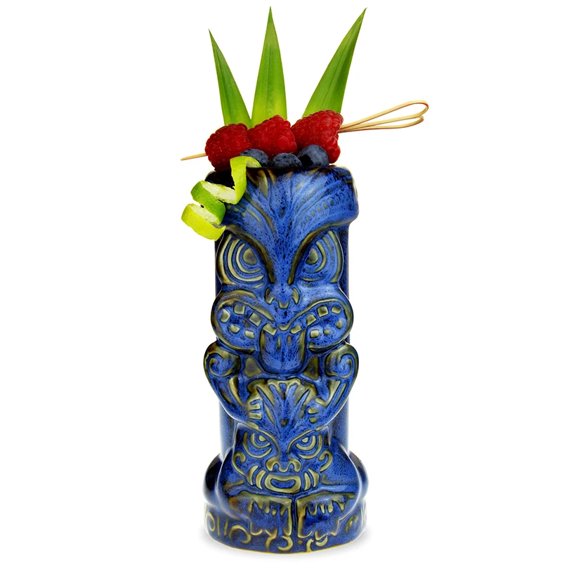 Factory direct custom classic beer drink cups Gift Tiki Glass Bar serves fancy ceramic Hawaiian cocktail Tiki mugs