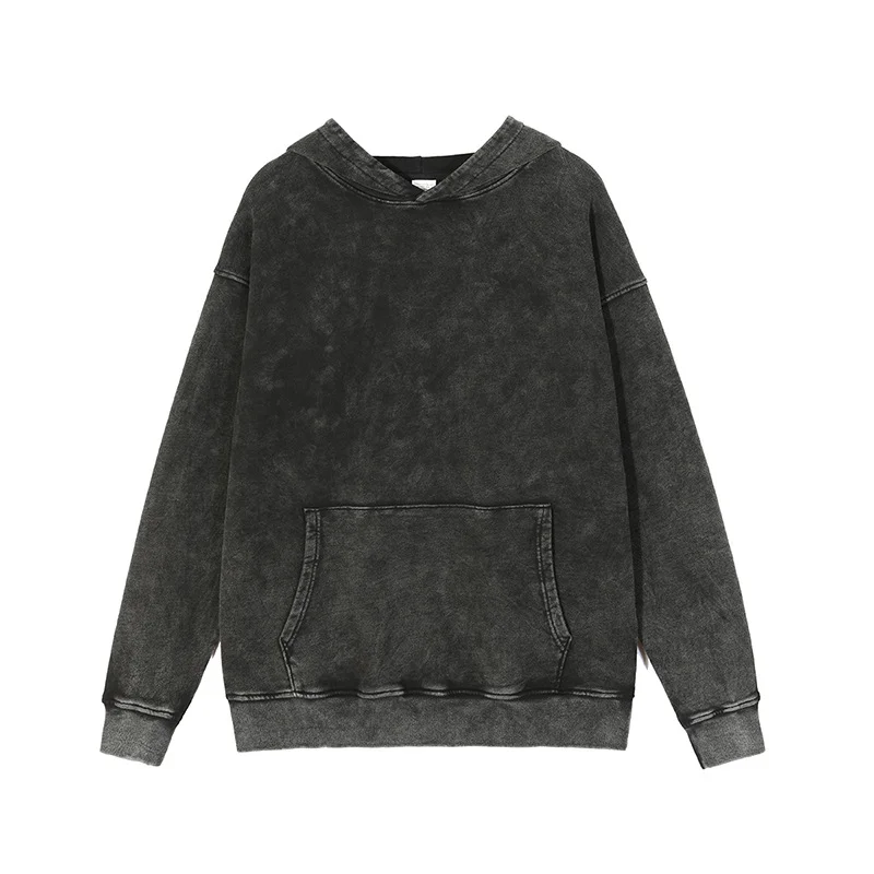 Pullover Teens Youth Man Hoodie Fashion Washed Old 400G Retro Hoodie Retro American Street Style Trendy