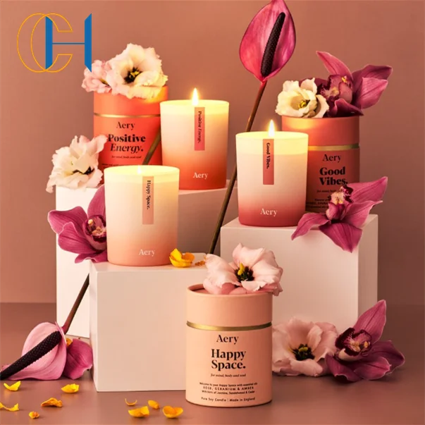 CH Custom Logo Gift Box Candle And Reed Diffuser Set Organic Soy Wax Aroma Spiritual Yoga Energy Scented Candle With Match