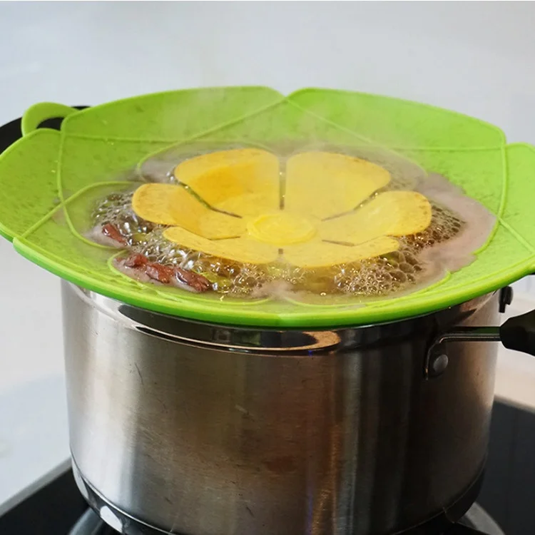  Multifunctional Flower-shaped Water-proof Steaming Silicone Splash-proof Pot Cover For Household