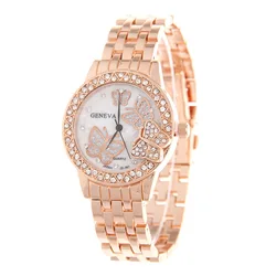 Popular fashion butterfly alloy women wrist watch for ladies