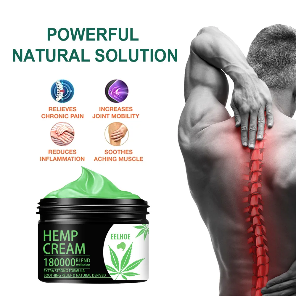 Cream Pain Relief Hemp for Back Pain Wrist Pain 50g Herbal Extract Leaf Bottle Cool Dry Place Liquid-solid Extraction 10 Pcs