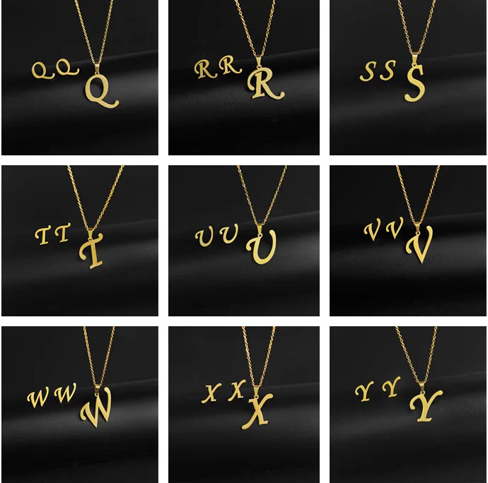 Manufacturer custom name necklace,personalised jewellery no fading gold letter necklace,name jewelry wholesale women necklace