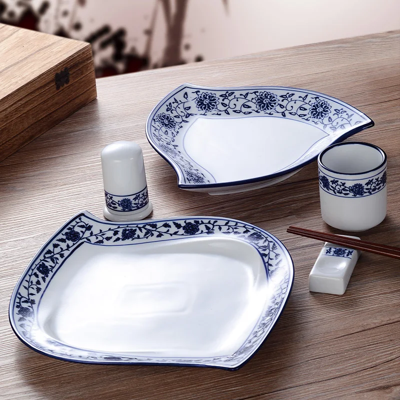 Handmade Retro Blue And White Porcelain Teapot Kung Fu Tea Set Ceramic Dish Bowl