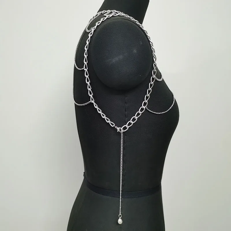  NAKAMURA Fashion multi layer metal body chain popular accessories multi-layer fringe shoulder