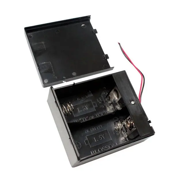 2 X LR20 Battery Holder Box With Cover with Switch and DC 12V 23A Spring