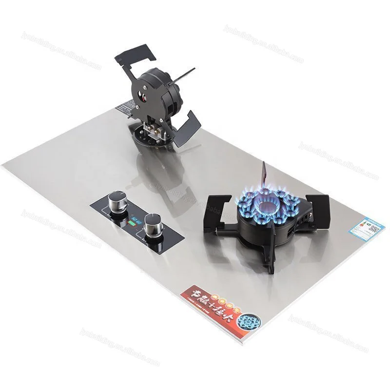 Folding Stove 2 burner Embedded Dual-purpose Natural Gas stainless steel tempered glass kitchen Stove