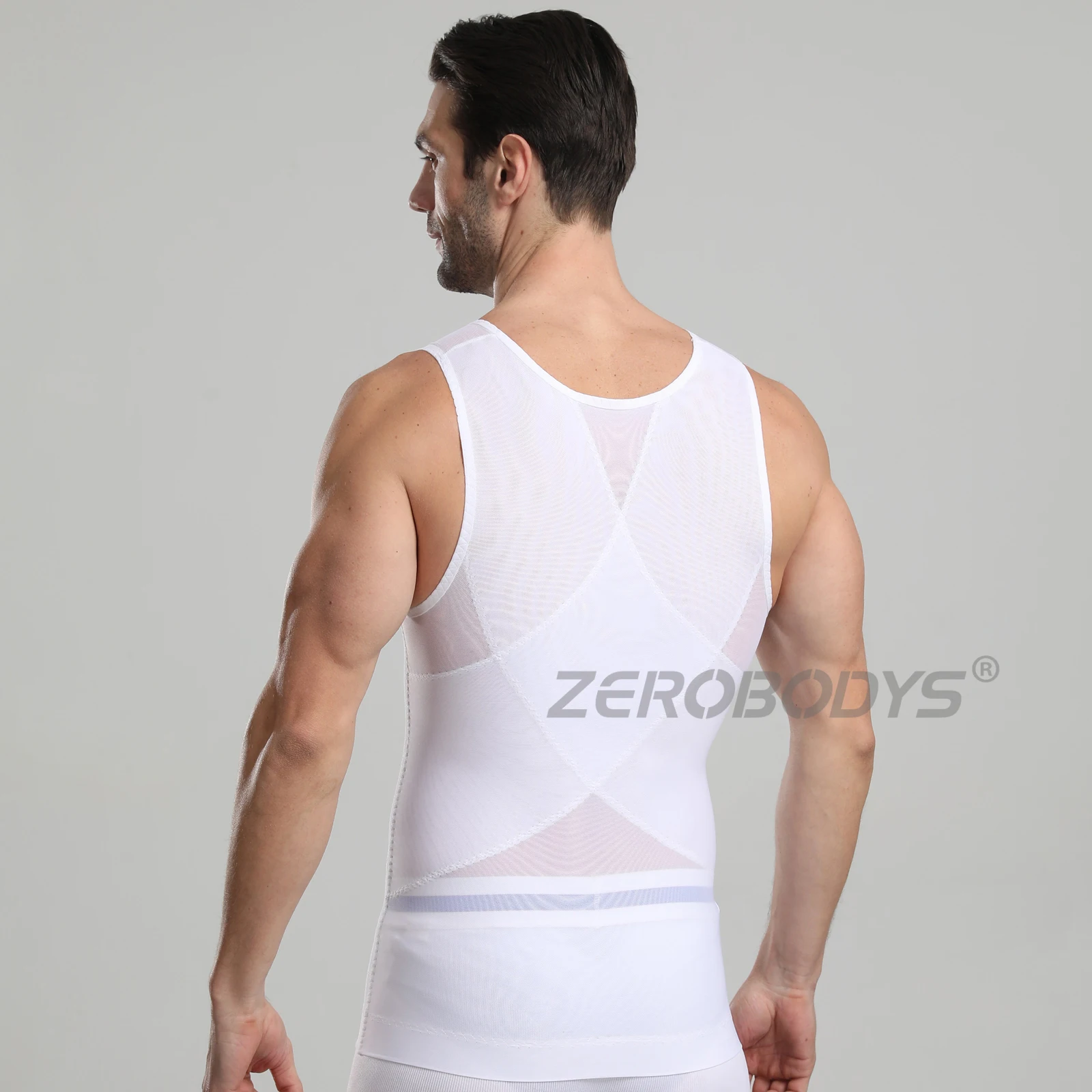 W093 Fajas for Man Slimming Fit Tank Top Chest Compression Body Building Abdominal Tightening Vest