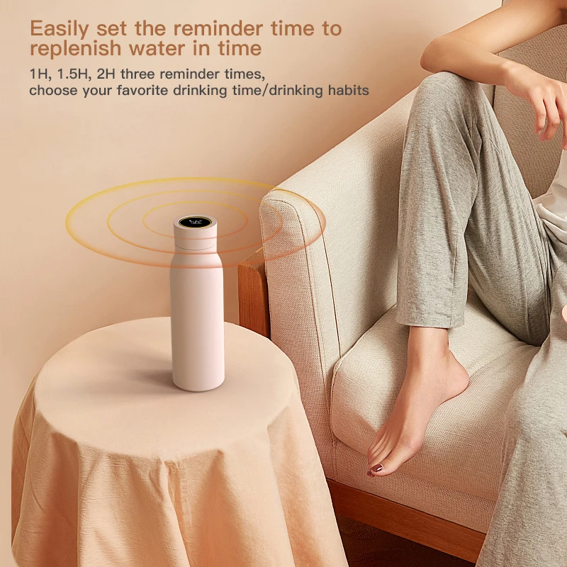 Tuya Smart Water Bottle Drink Reminder Temperature Waterproof Double Wall Stainless Steel Bottle with app