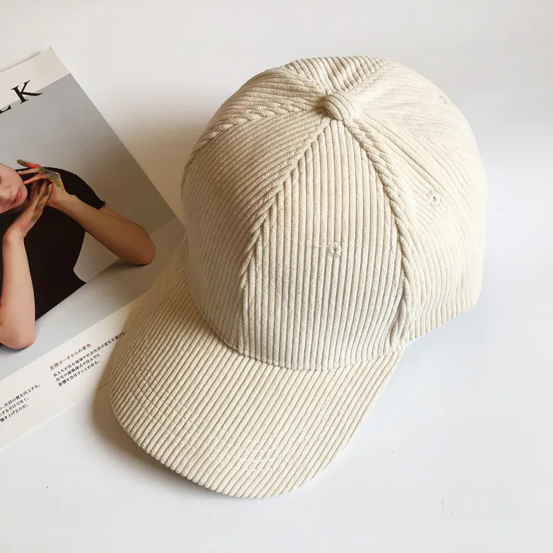 Wholesale Custom Vintage Retro Corduroy Blank Plain Baseball Cap 6 panel Corduroy Sports Baseball Cap With Custom Logo
