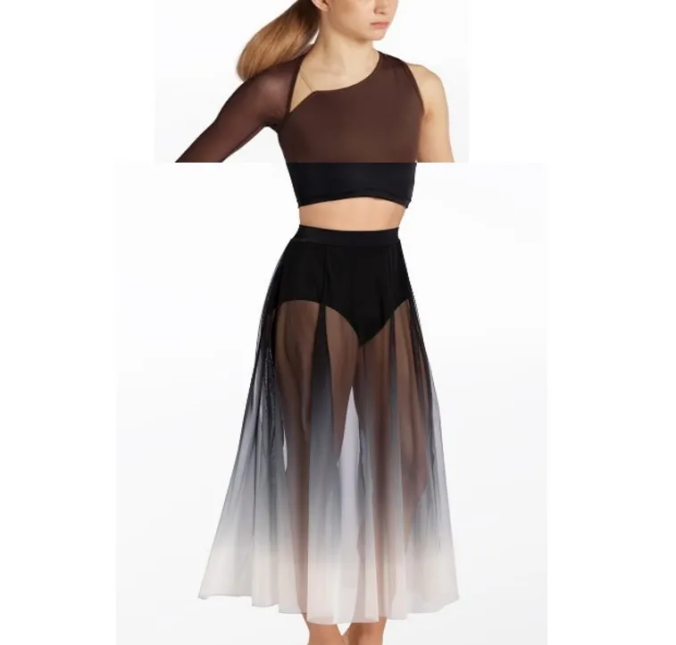 girls dance skirt kids one long sleeve ballet chiffon skirt adult lycra leotard stage  ballet dress