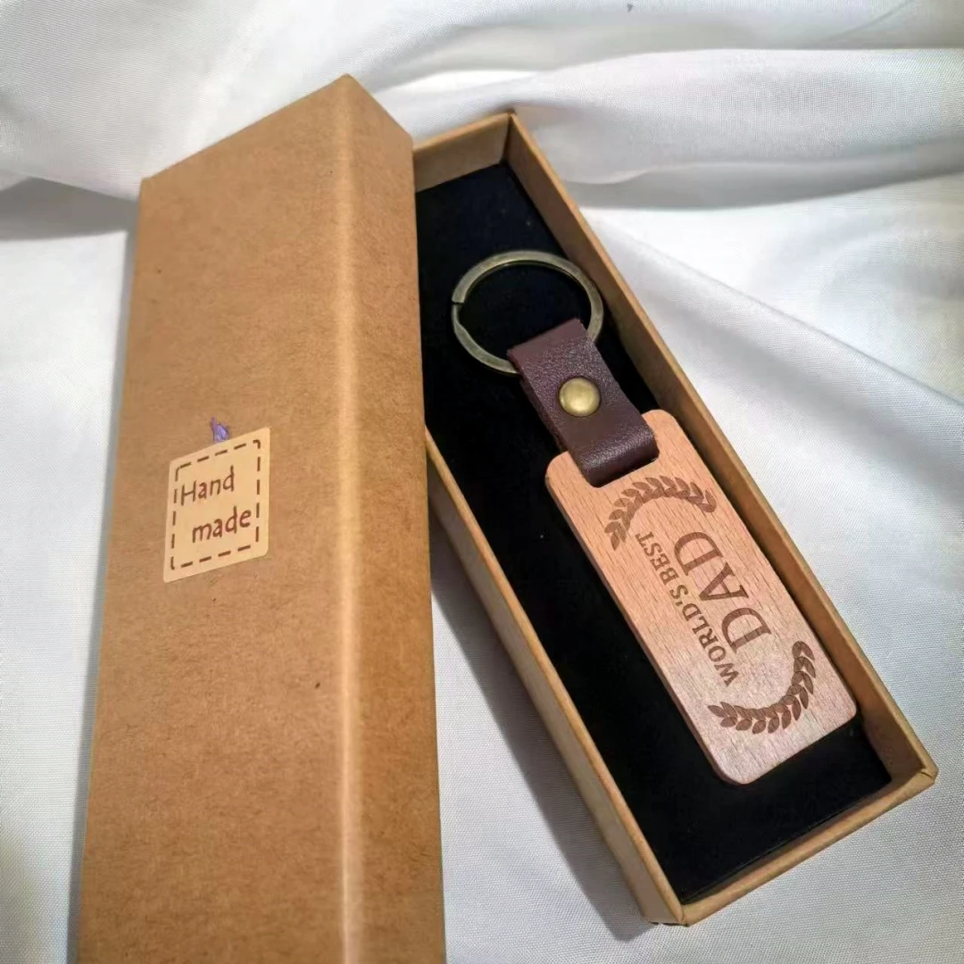 Qiuhan Wooden Keychain Blank Wood Keychains For Personalized DIY Crafts For DIY Key Chains, Christmas