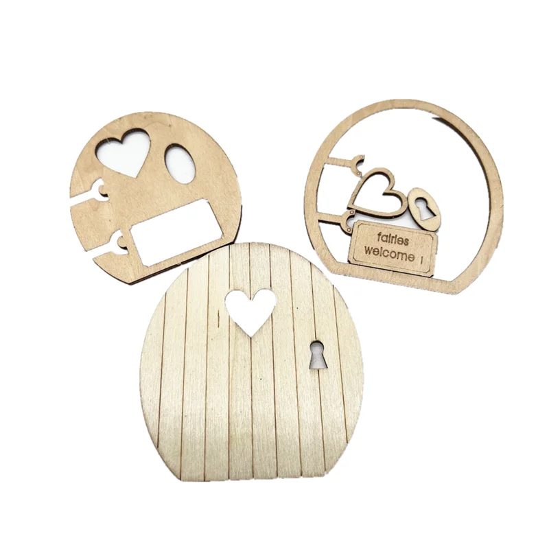 Wooden Fairy Door Decoration Miniature Home Dwarf Door Decoration