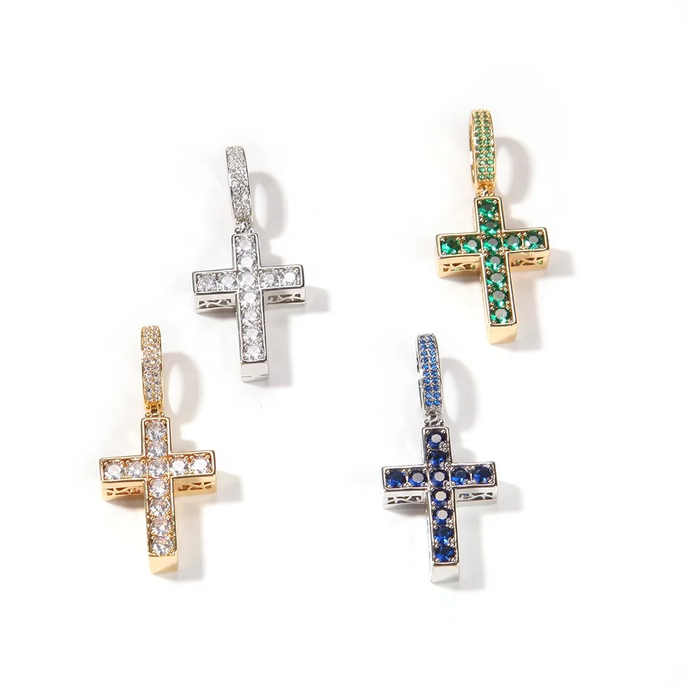 Cheap Colorful Double Layer Cross Pendant for Men Jewelry Accessories Gift for Boyfriend