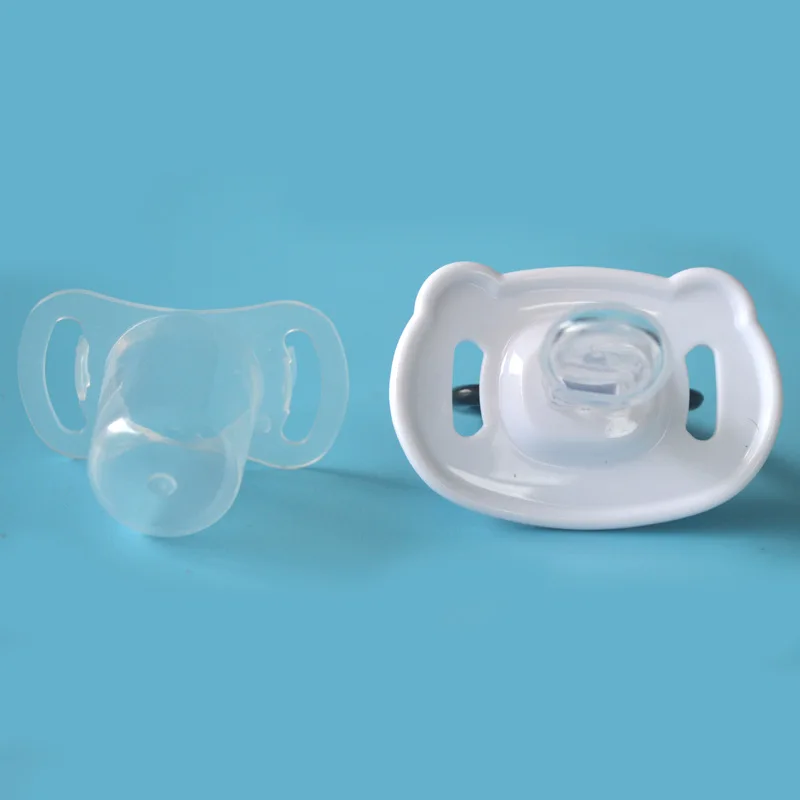Wholesale Baby Panda Cartoon Printing Silicone Pacifier with Lid round Flat Head Nipple for Sleep and Play