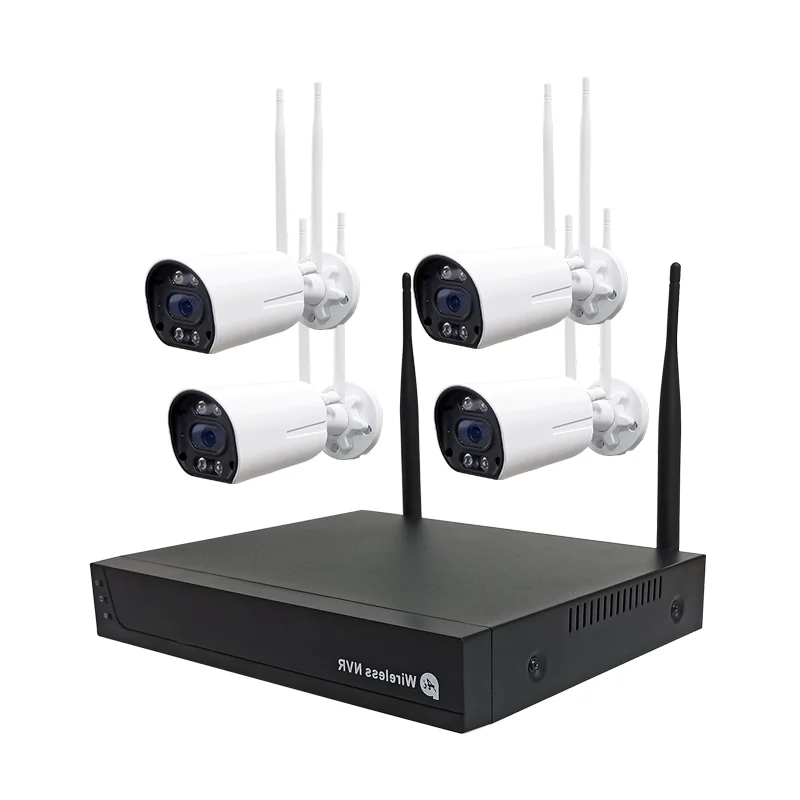 Amazon 5mp wifi wireless cctv camera system two way audio 24h colorful night vision ip camera nvr kit , human motion detection