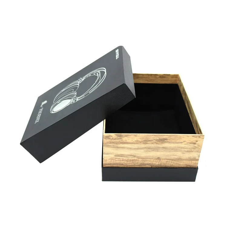 Design High Quality Black Carton Cardboard Earphone Packaging Luxury Rigid Headphone Packaging Box
