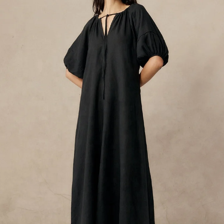 Custom High Quality Wholesale V Neck Floral Print Short Sexy Women Dresses Casual linen boho dress