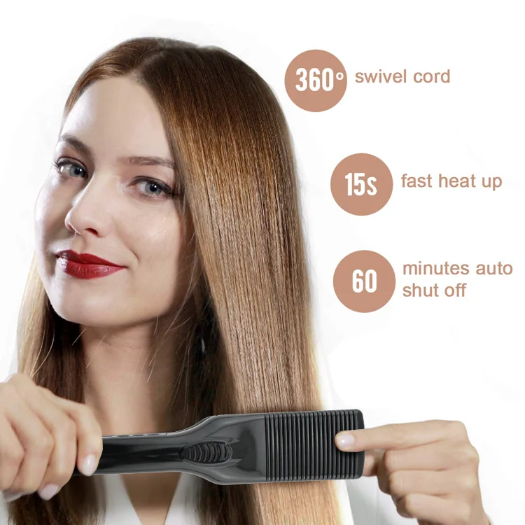 Fashion Hot Products Custom Black Infrared Straightener Portable Crimp 2 In1 Hair Straighteners Curl Iron LCD Digital Flat Irons